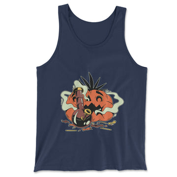 Baked Pumpkin Men/Unisex Tank in Navy color